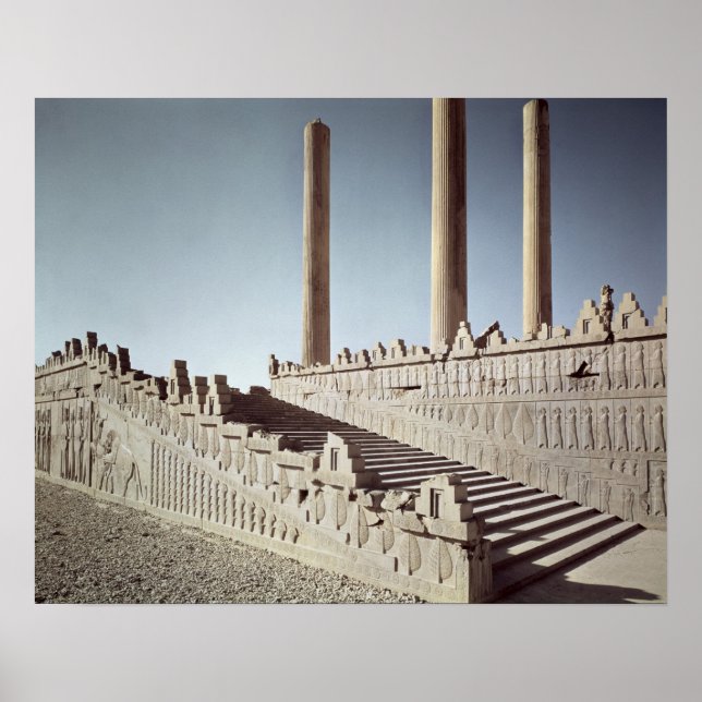 Affiches Vue de l'escalier est de l'Apadana (Devant)