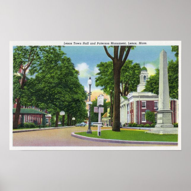 Affiches Vue de l'hôtel de ville et du monument Paterson (Devant)