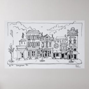 Affiches Vue de M Street à Georgetown, Washington DC.