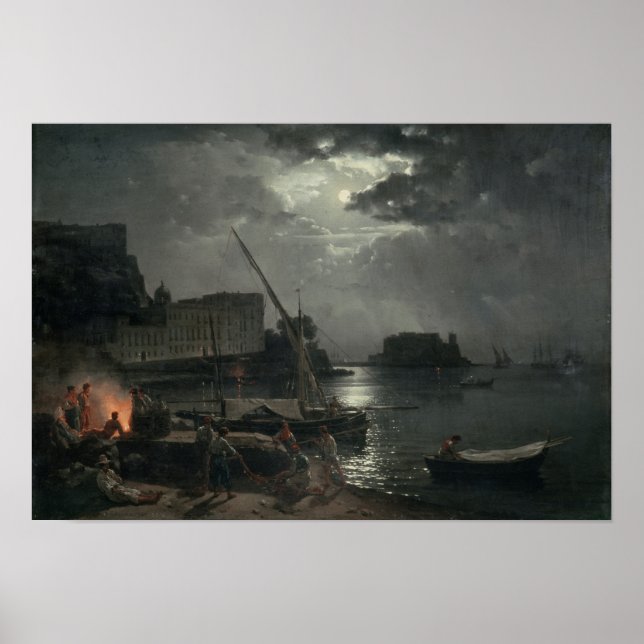 Affiches Vue de Naples au clair de lune, 1829 (Devant)