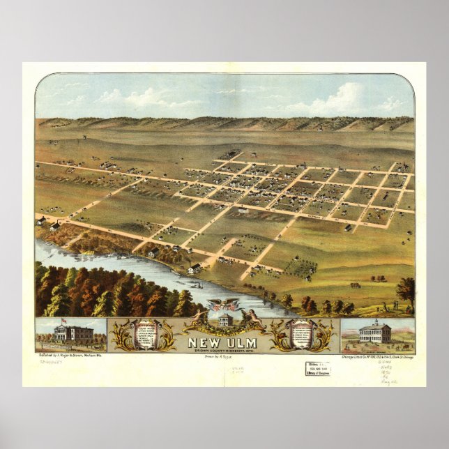 Affiches Vue de New Ulm, Minnesota (1870) (Devant)