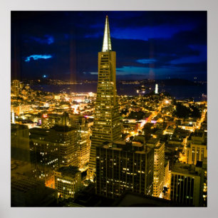 Affiches Vue de nuit de San Francisco.