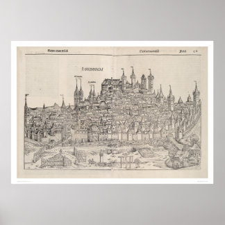 Affiches Vue de Nuremberg du Nuremberg Chronicle (1458)