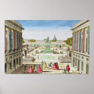 Affiches Vue de perspective d'endroit Louis XV
