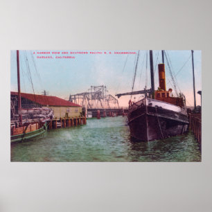 Affiches Vue de port de PS rr DrawbridgeOakland, CA