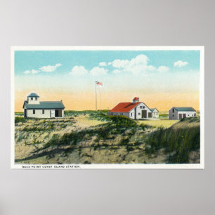 Affiches Vue de station de la garde côtière de point de