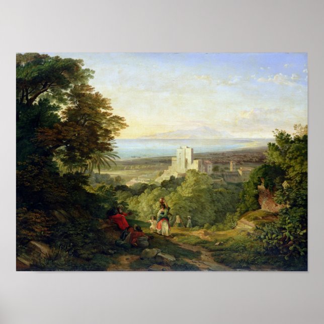 Affiches Vue de Terracina et Monte Circeo, 1833 (Devant)