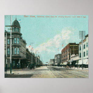 Affiches Vue de tour électrique de rue de Santa Clara