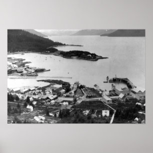 Affiches Vue de ville de Wrangell, photographie de l'Alaska