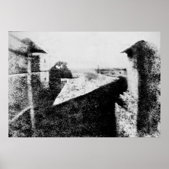 Affiches Vue depuis la fenêtre du Gras, Joseph Niepce (Devant)