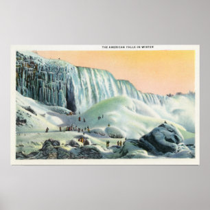 Affiches Vue des chutes américaines en hiver # 2