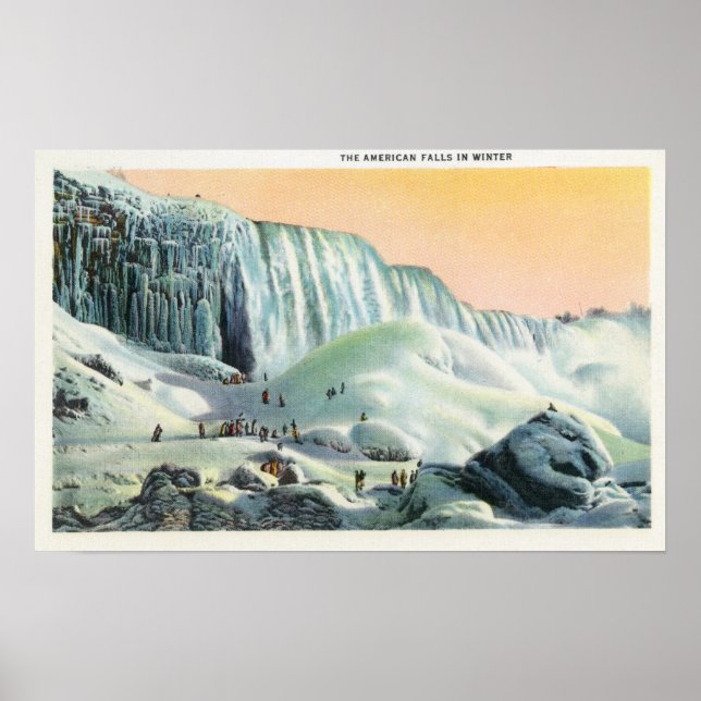 Affiches Vue des chutes américaines en hiver # 2 (Devant)