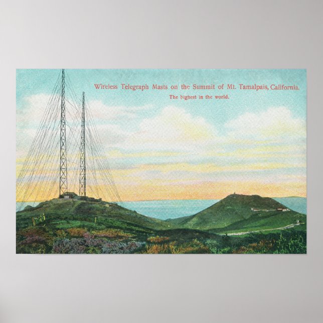 Affiches Vue des tours télégraphiques sans fil (Devant)