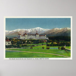 Affiches Vue d'hôtel de Mt Washington, gamme présidentielle