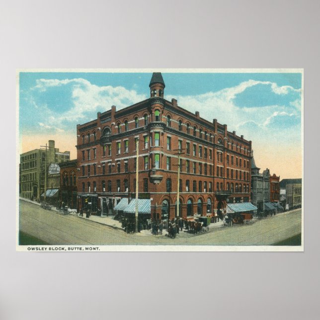 Affiches Vue du bloc Owsley de TownButte, MT (Devant)