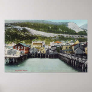 Affiches Vue du front de mer et de la villeDouglass, AK