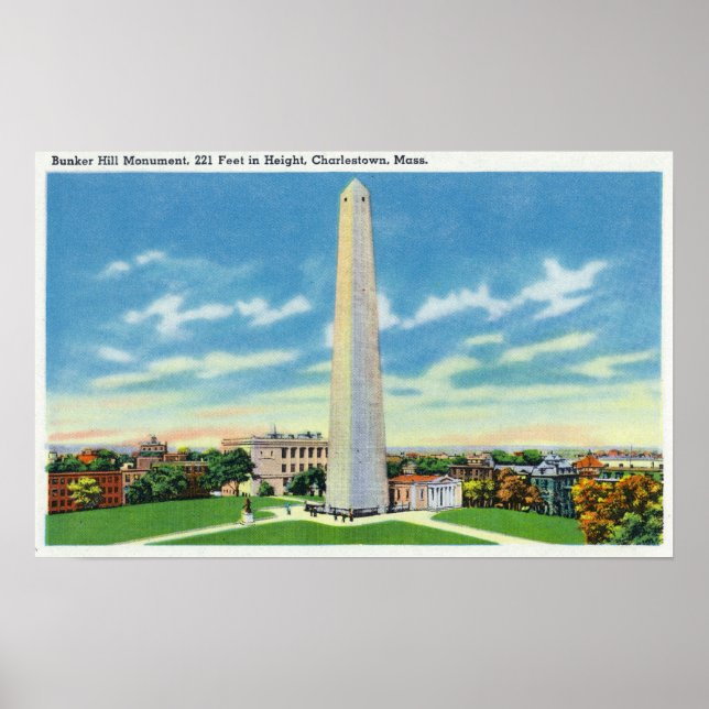 Affiches Vue du monument de Bunker Hill (Devant)