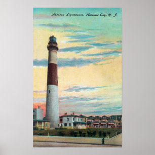 Affiches Vue du phare d'AbseconAtlantic City, NJ