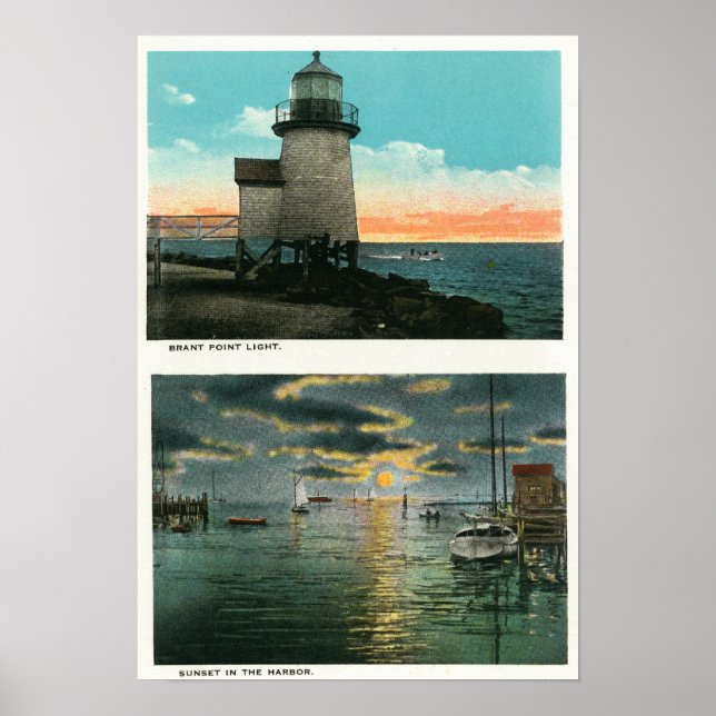 Affiches Vue du phare de Brant Point (Devant)
