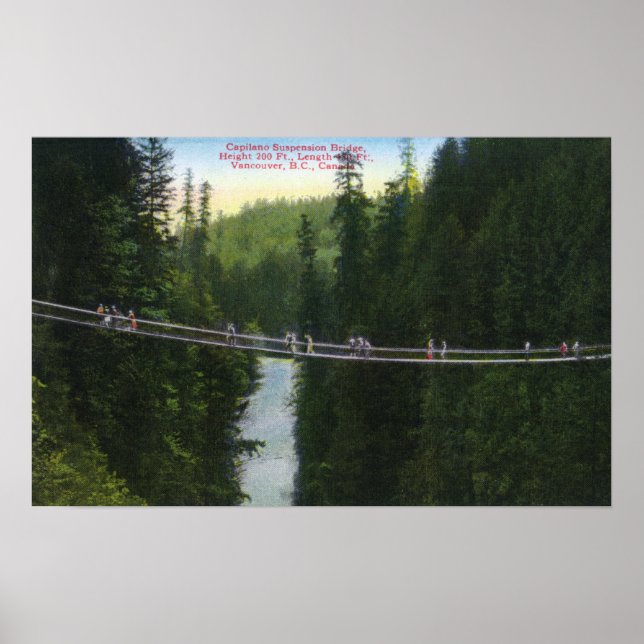 Affiches Vue du pont de suspension Capilano (Devant)