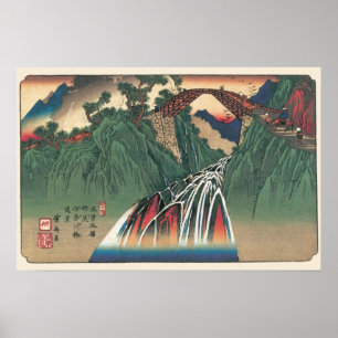 Affiches Vue du pont sur la rivière Ina, Nojiri par Hiroshi