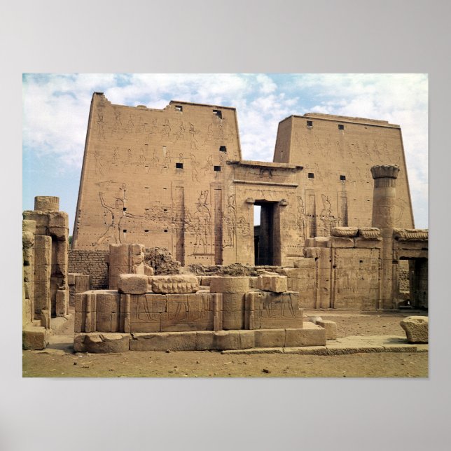 Affiches Vue du premier pylône du Temple de Horus (Devant)