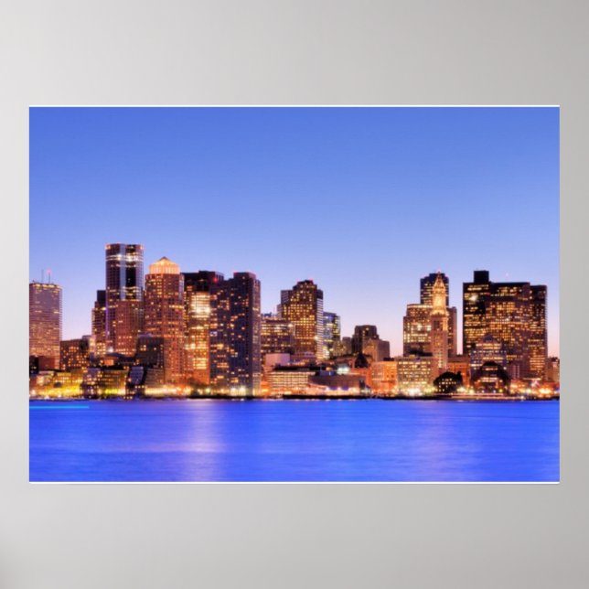 Affiches Vue du quartier financier du centre de Boston (Devant)