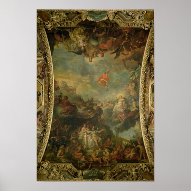 Affiches Vue du roi Louis XIV gouvernant seul (Devant)