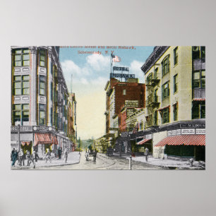 Affiches Vue du sud de rue de centre de Mohawk d'hôtel