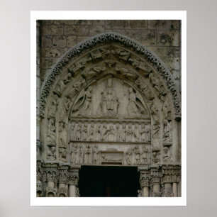 Affiches Vue du tympan représentant la Vierge et le Chi