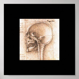 Affiches Vue d'un crâne par Leonardo da Vinci C. 1489