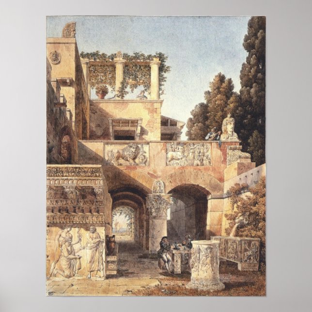 Affiches Vue d'une maison romaine 1792 (Devant)