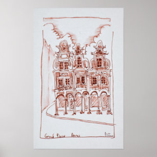 Affiches Vue en angle de la Grand Place   Arras, France
