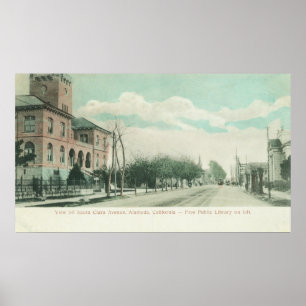 Affiches Vue extérieure de la bibliothèque publique sur Pèr