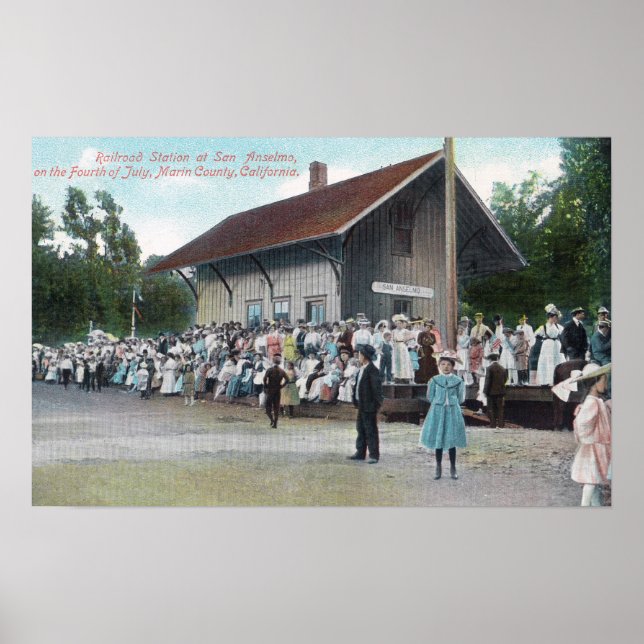 Affiches Vue extérieure de la gare ferroviaire sur la 4ème  (Devant)