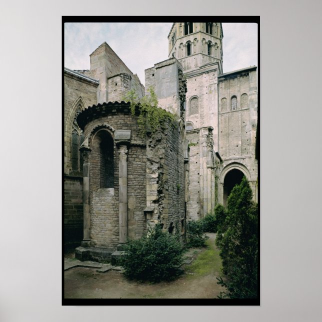 Affiches Vue extérieure de l'apsidiole de l'abbaye (Devant)
