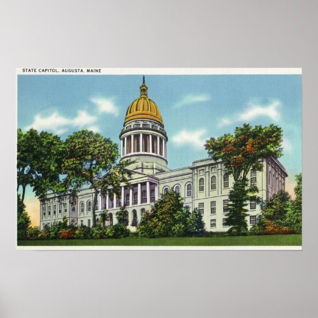 Affiches Vue extérieure de l'immeuble du Capitole de l'État (Devant)