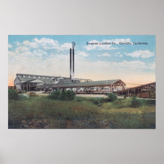 Affiches Vue extérieure de Swayne Lumber Co-Oroville, CA (Devant)