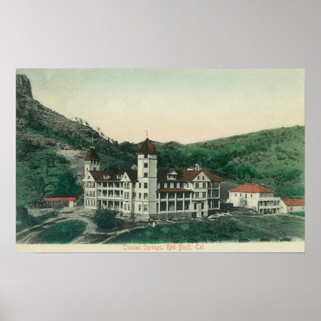 Affiches Vue extérieure des sources toscanesRed Bluff, CA (Devant)