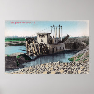 Affiches Vue extérieure d'un Gold DredgerOroville, CA
