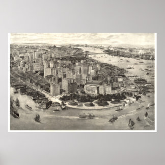 Affiches Vue Extraordinaire de New York en 1905