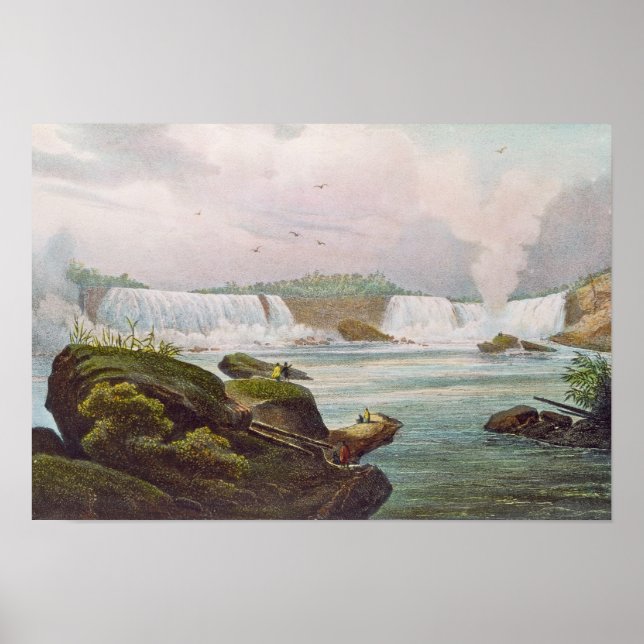 Affiches Vue générale des chutes du Niagara du côté canadie (Devant)