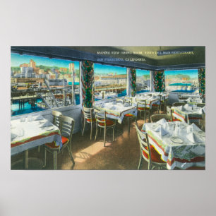 Affiches Vue intérieure du restaurant de Del Mar de vue