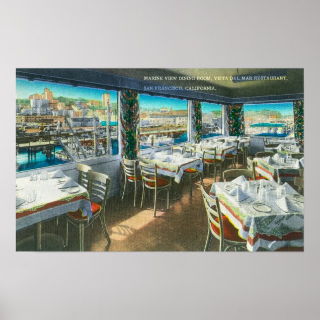 Affiches Vue intérieure du restaurant Vista del Mar (Devant)