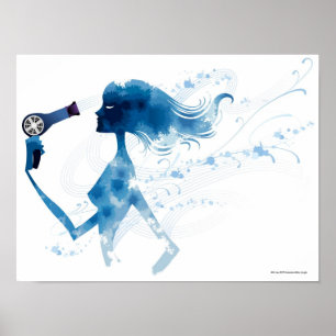 Affiches Vue latérale de la femme faire sauter les cheveux 