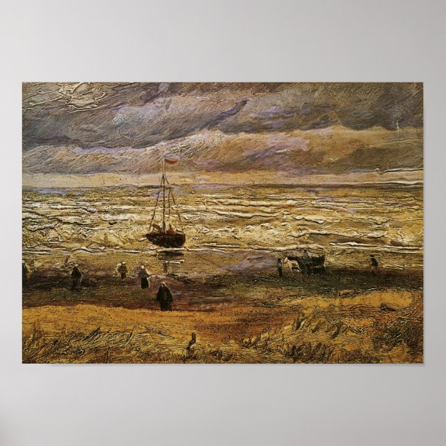 Affiches Vue mer, Scheveningen Van Gogh Art (Devant)