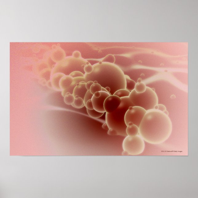 Affiches Vue microscopique des microsphères du latex (Devant)