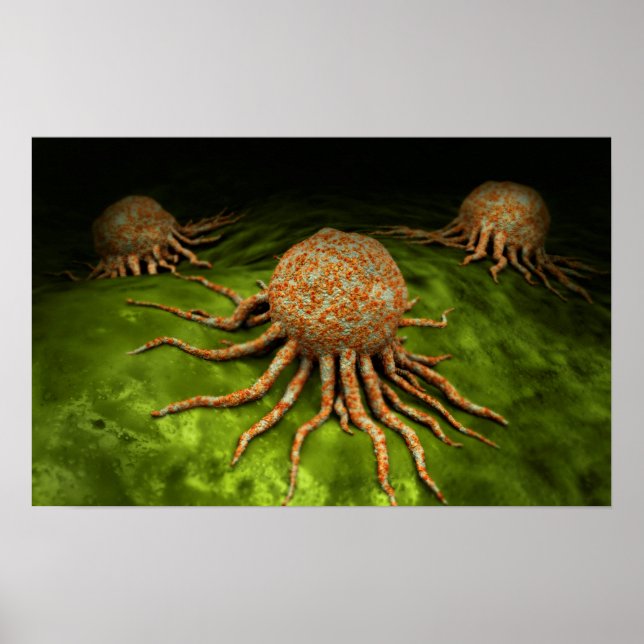 Affiches Vue Microscopique Du Virus Du Cancer (Devant)