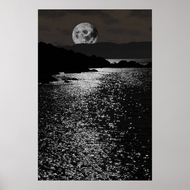 Affiches vue nocturne rocheuse rocheuse kerry (Devant)