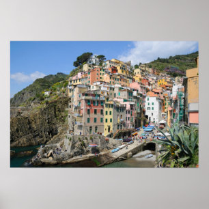 Affiches Vue panoramique de la zone du village de Riomaggio